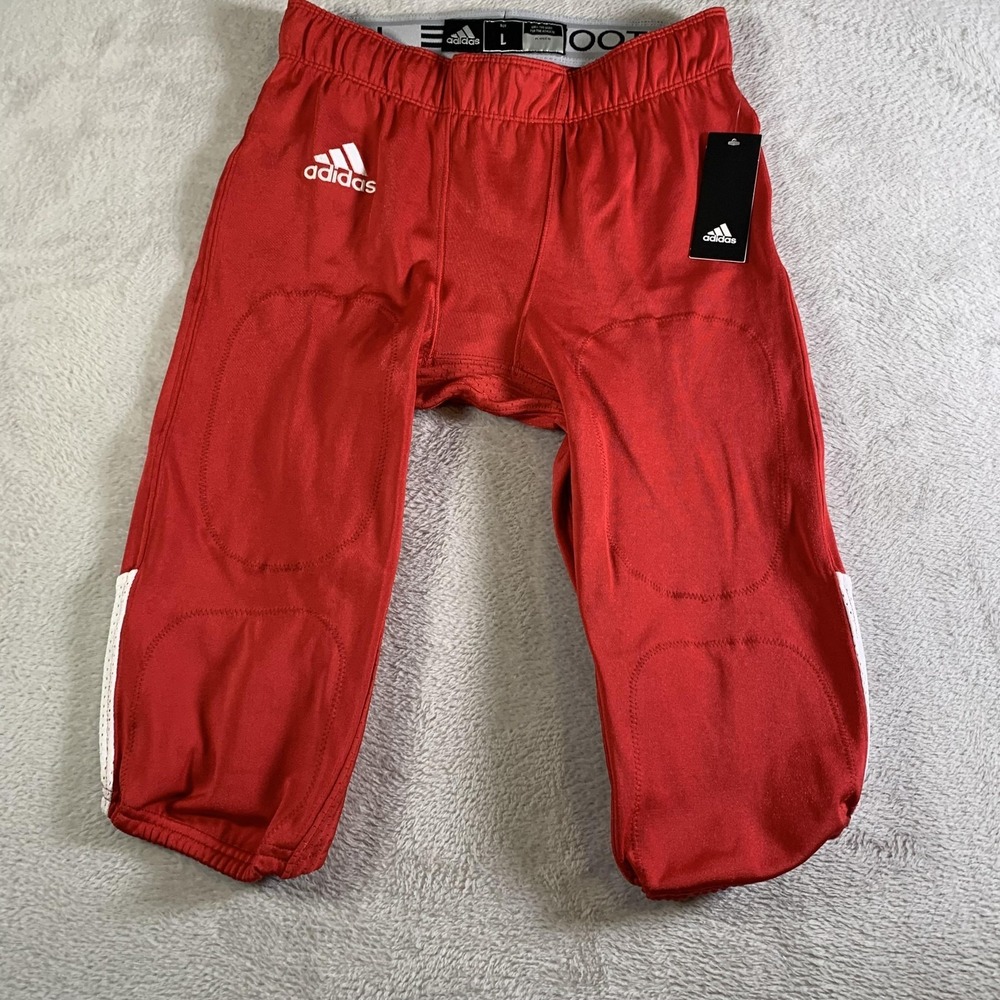 Adidas Football Pants Mens Large Red Compression 3/4 Padded Integrated‎ Girdle